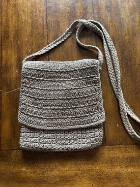 The Sak Crochet Crossbody Bag in tan
